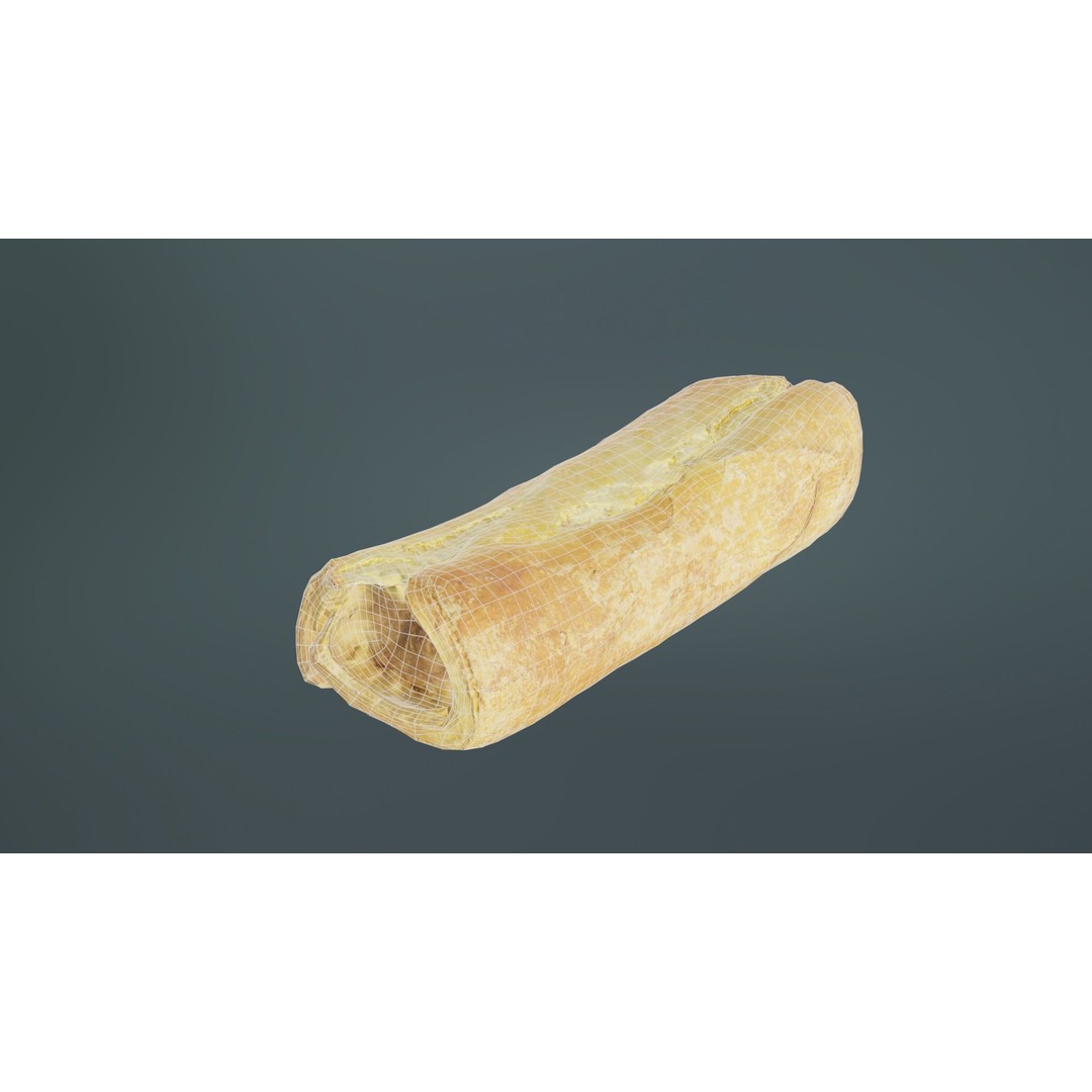 Hot Dog 3D Model – Low Poly Food Asset, FBX, Blender Ready - View 12