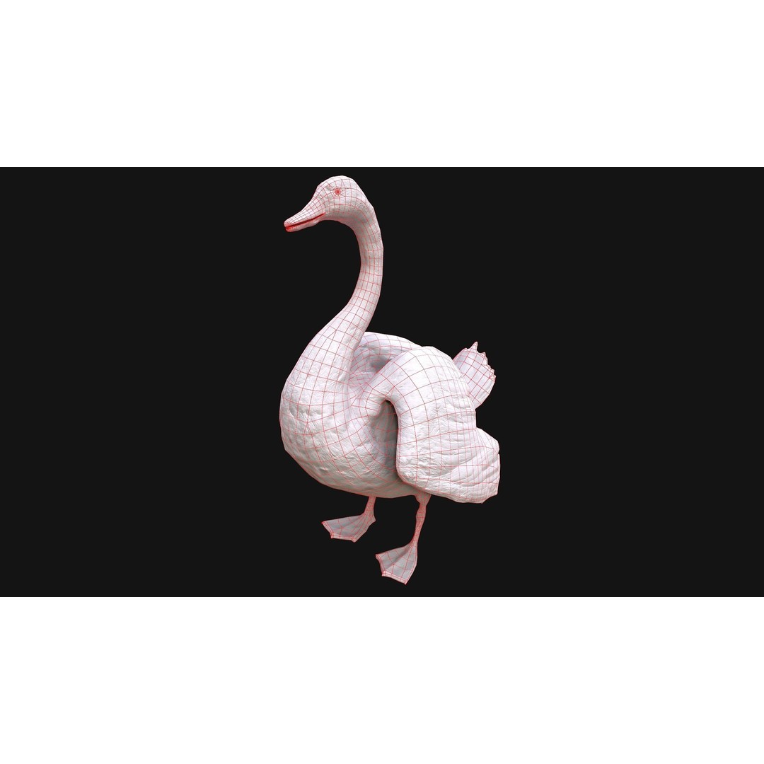 Swan 3D Model – Low Poly Game Asset, PBR Textures, FBX - View 20