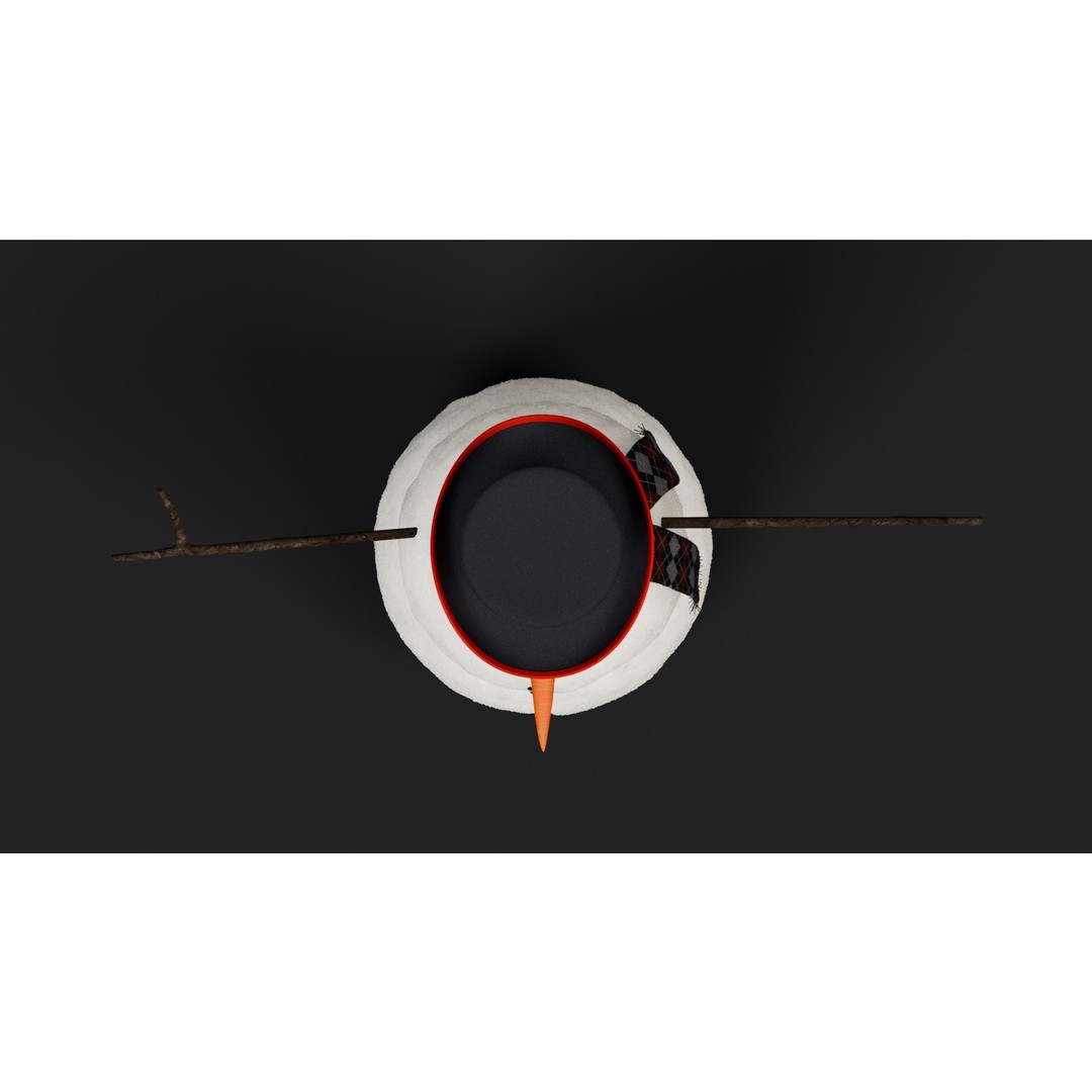 Snowman 3D Model – High Poly Character Asset, Blender, FBX, OBJ - View 10