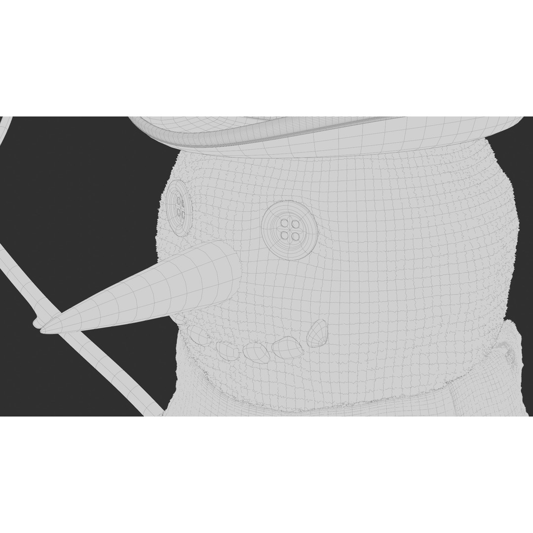 Snowman 3D Model – High Poly Character Asset, Blender, FBX, OBJ - View 12