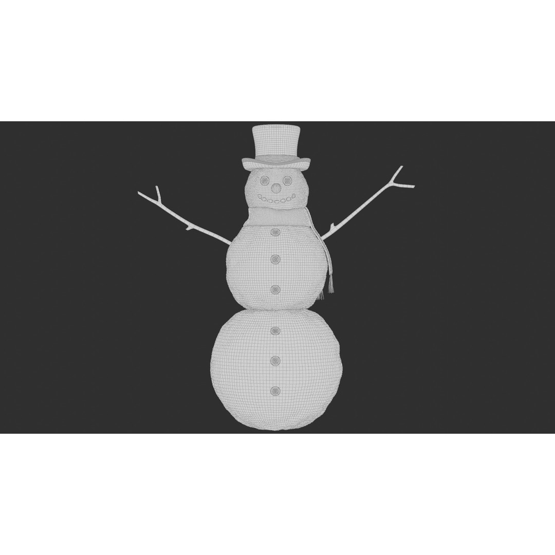 Snowman 3D Model – High Poly Character Asset, Blender, FBX, OBJ - View 15