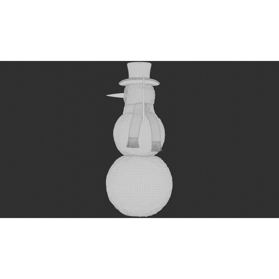 Snowman 3D Model – High Poly Character Asset, Blender, FBX, OBJ - View 16