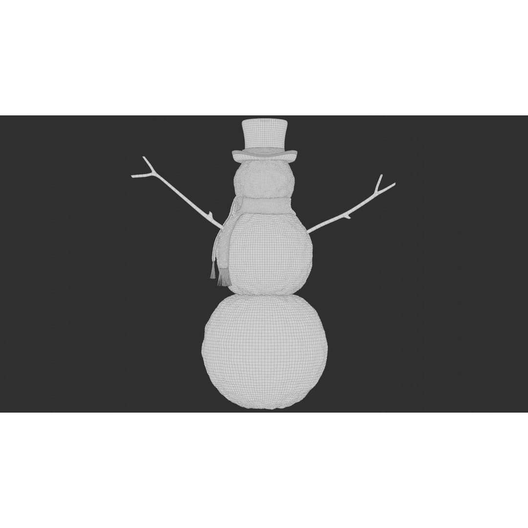 Snowman 3D Model – High Poly Character Asset, Blender, FBX, OBJ - View 18