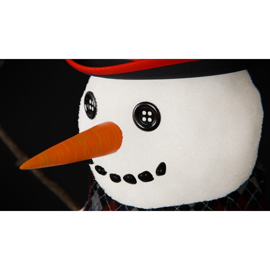 Snowman 3D Model – High Poly Character Asset, Blender, FBX, OBJ - View 3