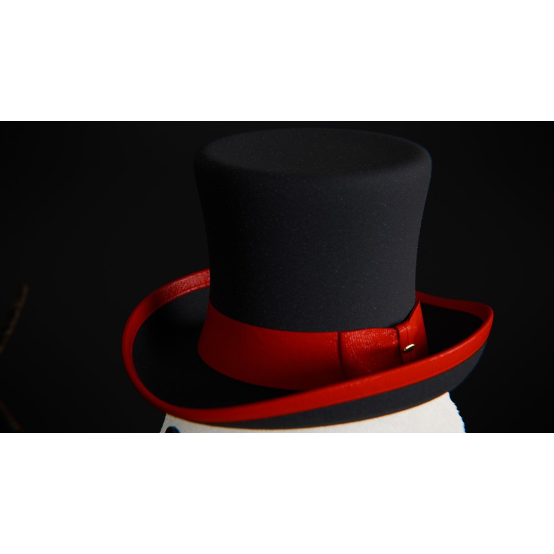 Snowman 3D Model – High Poly Character Asset, Blender, FBX, OBJ - View 4