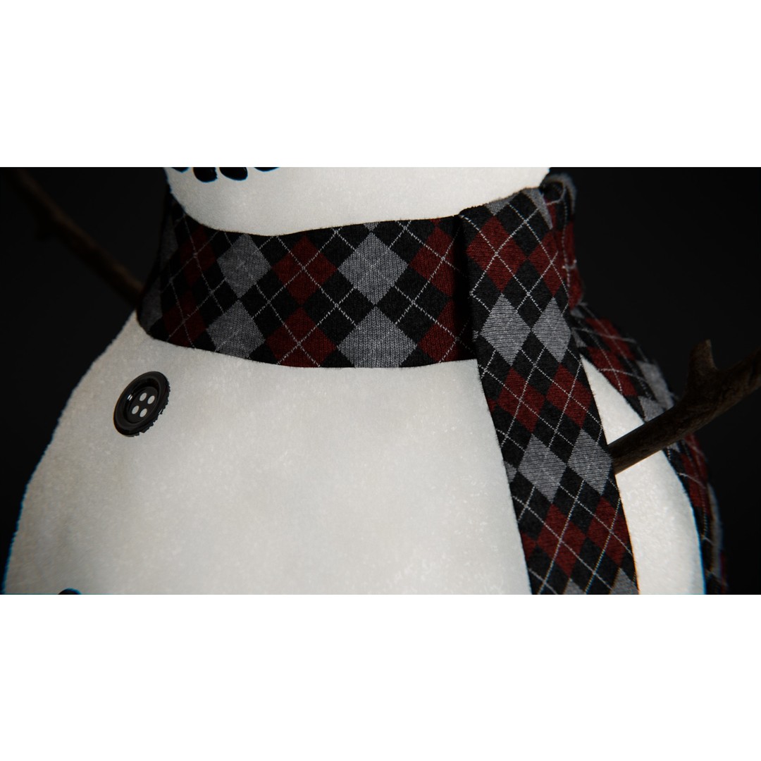 Snowman 3D Model – High Poly Character Asset, Blender, FBX, OBJ - View 5