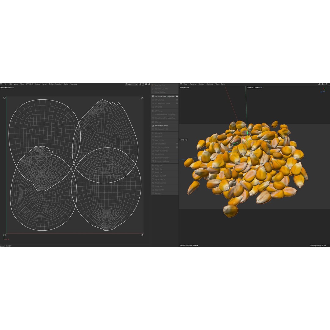 Coriander Seed Pile 3D Model – Low Poly Game Asset, Blender, FBX, OBJ - View 9