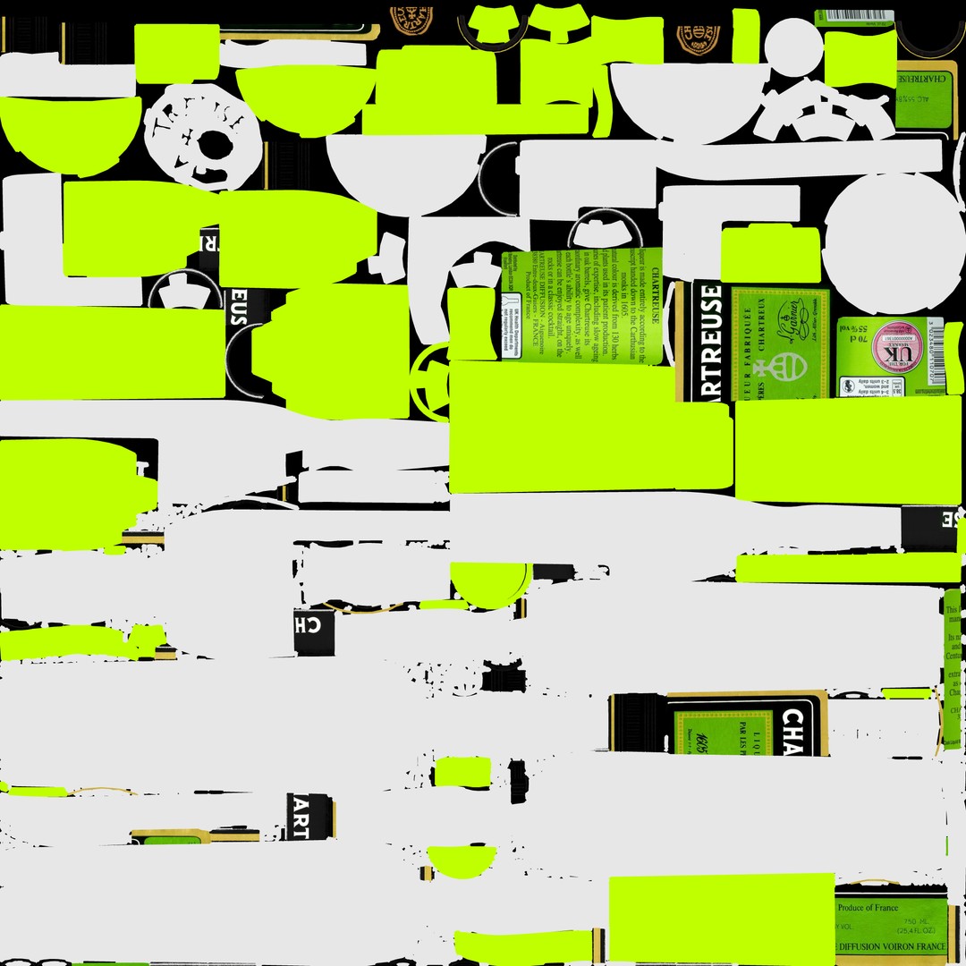 Chartreuse Bottle 3D Model – PBR Textured, SUB-D Ready, Blender/FBX