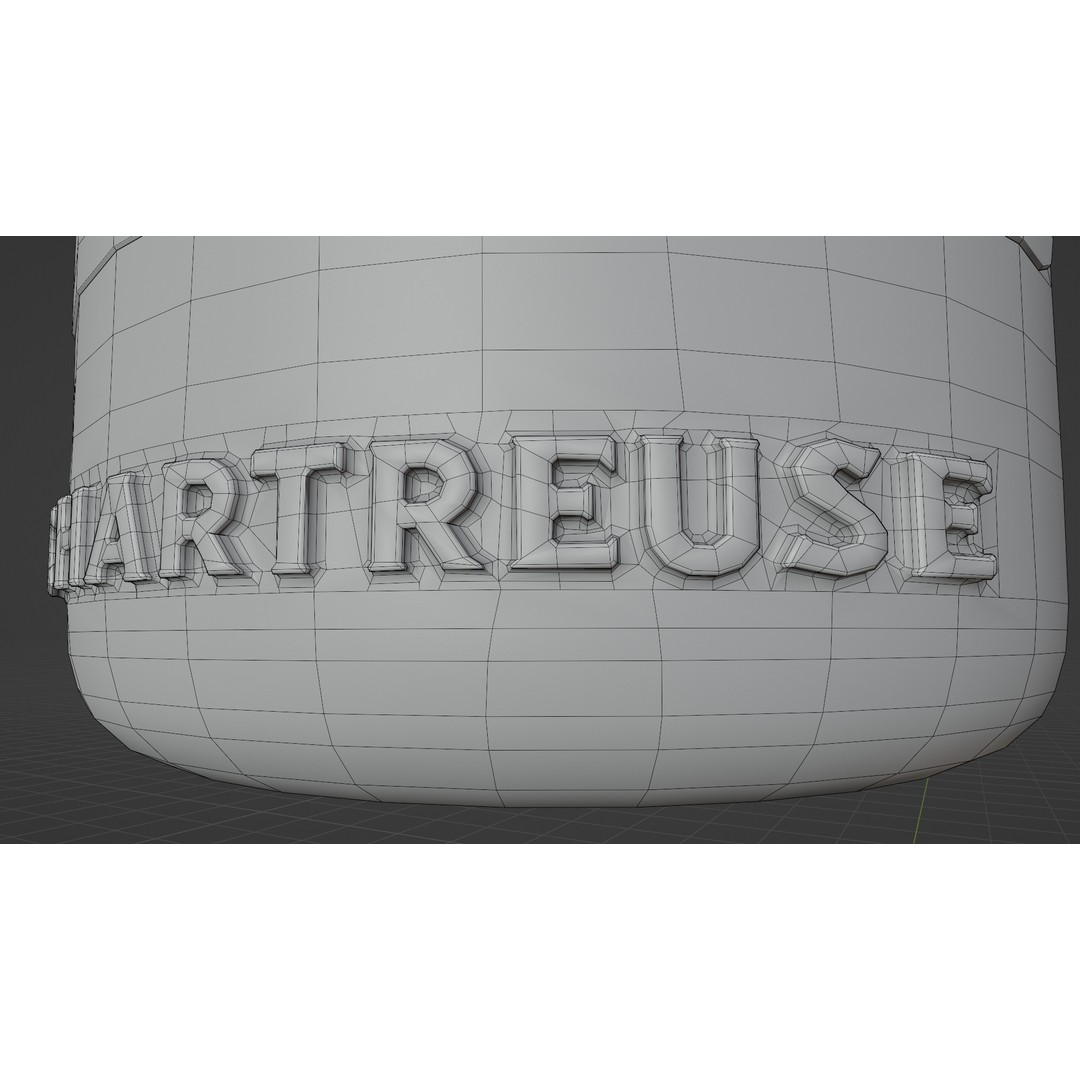 Chartreuse Bottle 3D Model – PBR Textured, SUB-D Ready, Blender/FBX - View 7