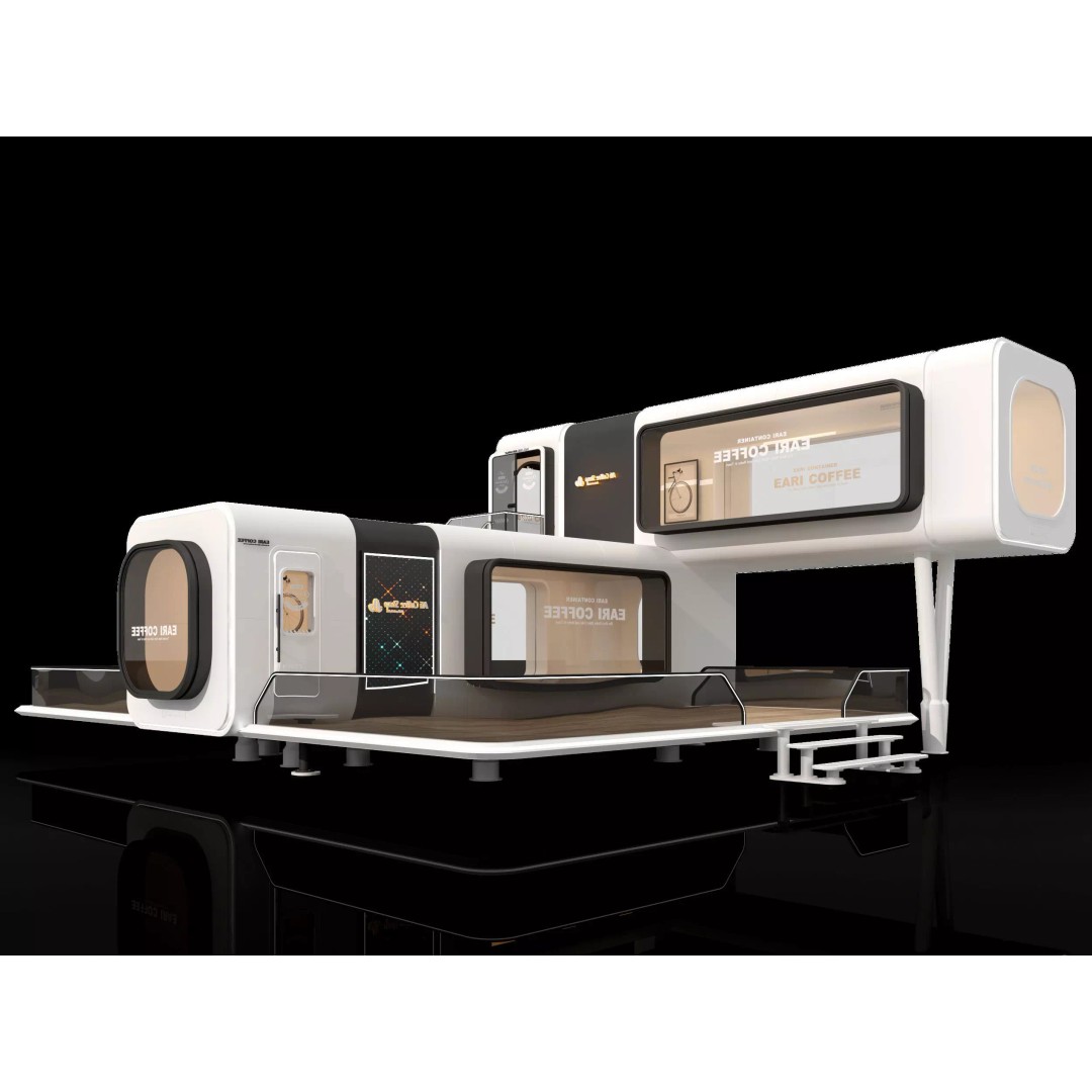 Container Kiosk 3D Model – Modern Cafe Stall with PBR Textures - View 2