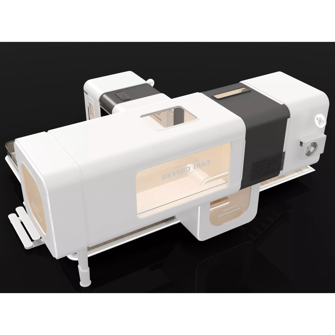 Container Kiosk 3D Model – Modern Cafe Stall with PBR Textures - View 5