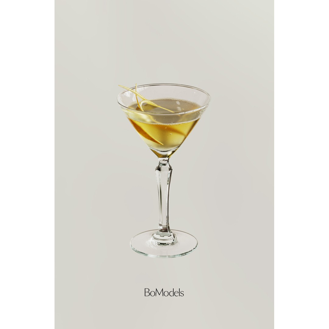 Casino Cocktail 3D Model – PBR Beverage Collection, FBX - View 7