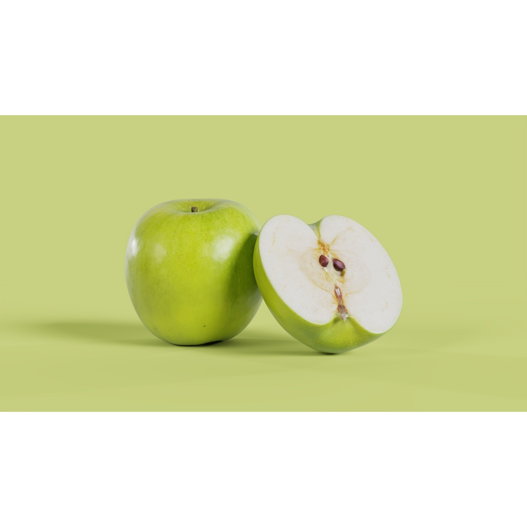 Granny Smith 3D Model – Low Poly PBR Asset for Games & Animations - View 3