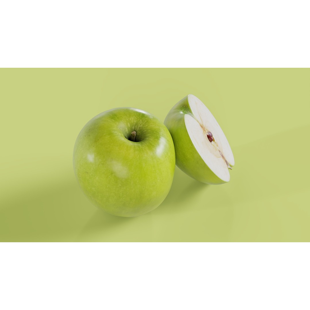 Granny Smith 3D Model – Low Poly PBR Asset for Games & Animations - View 7