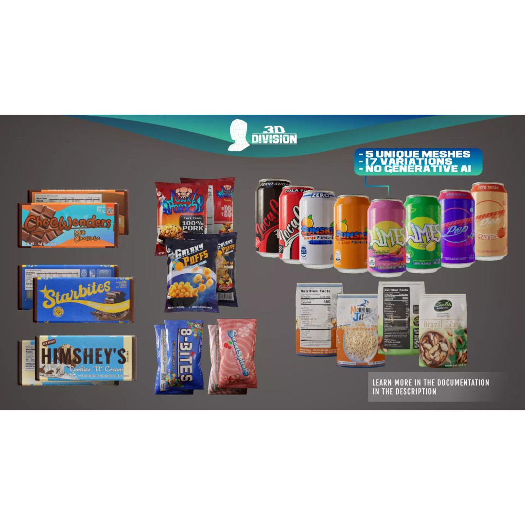 Snack and Vending Machine 3D Model – Low Poly PBR Game Asset, FBX