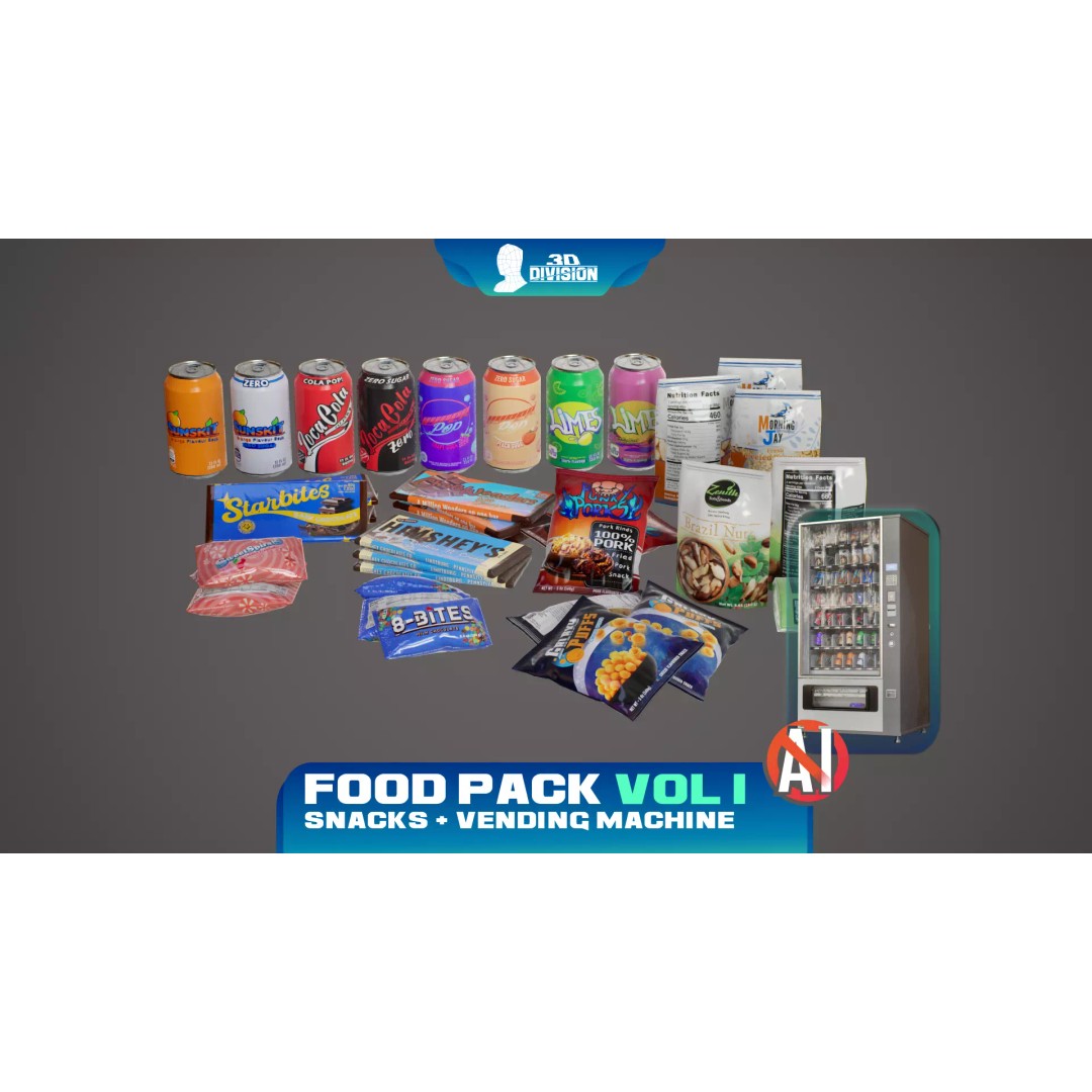 Snack and Vending Machine 3D Model – Low Poly PBR Game Asset, FBX - View 2