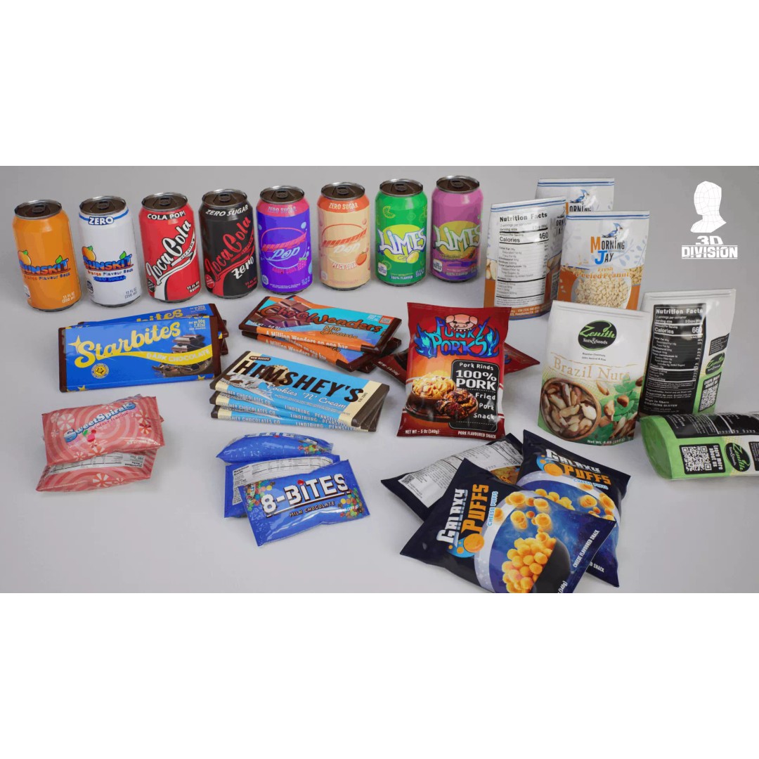 Snack and Vending Machine 3D Model – Low Poly PBR Game Asset, FBX - View 3