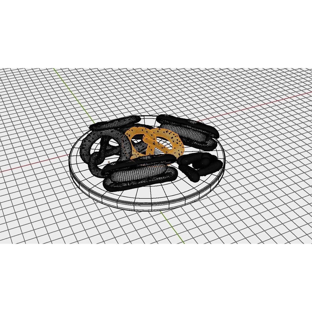 Pretzels and Sausages 3D Model – Realistic Food Scene, FBX, OBJ - View 12