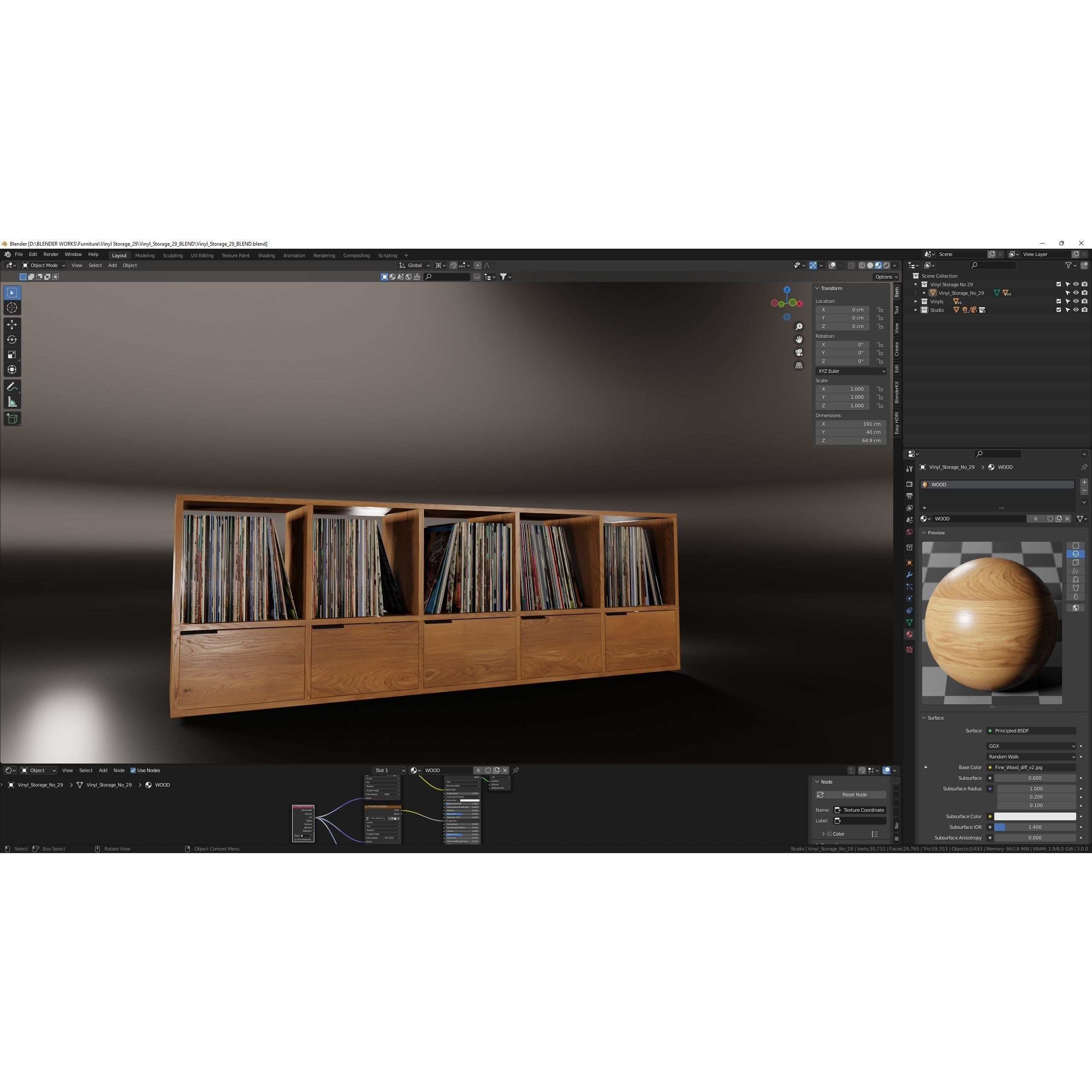 Vinyl Storage No29 - Game-Ready 3D Model - View 15