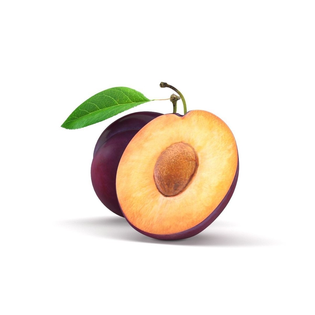 Plum 3D Model – Realistic Fruit Asset, PBR Textures, FBX, OBJ - View 3