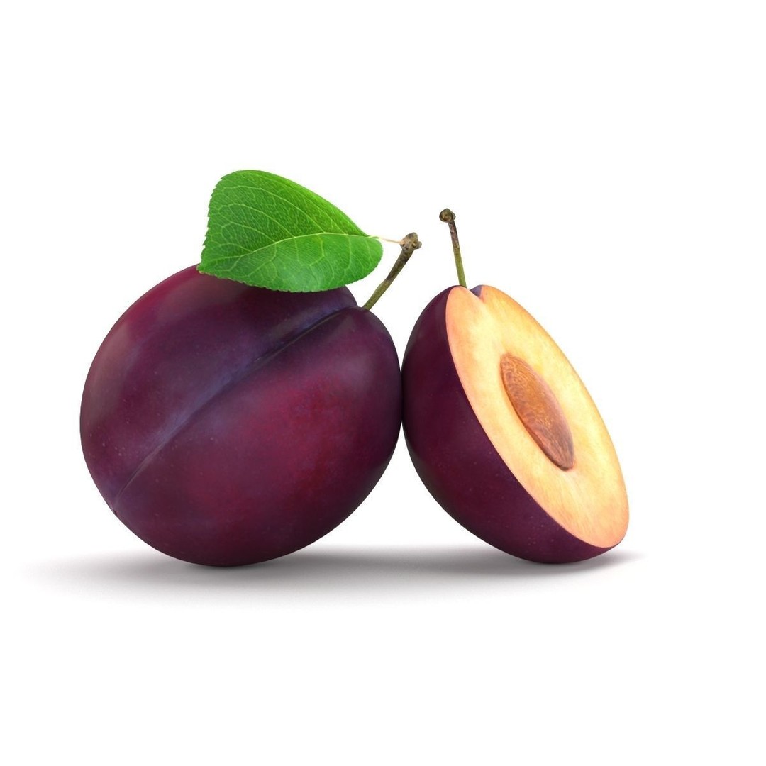 Plum 3D Model – Realistic Fruit Asset, PBR Textures, FBX, OBJ - View 4