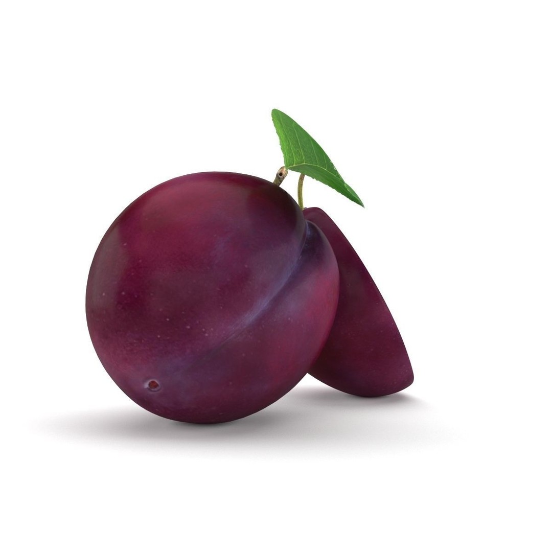 Plum 3D Model – Realistic Fruit Asset, PBR Textures, FBX, OBJ - View 5