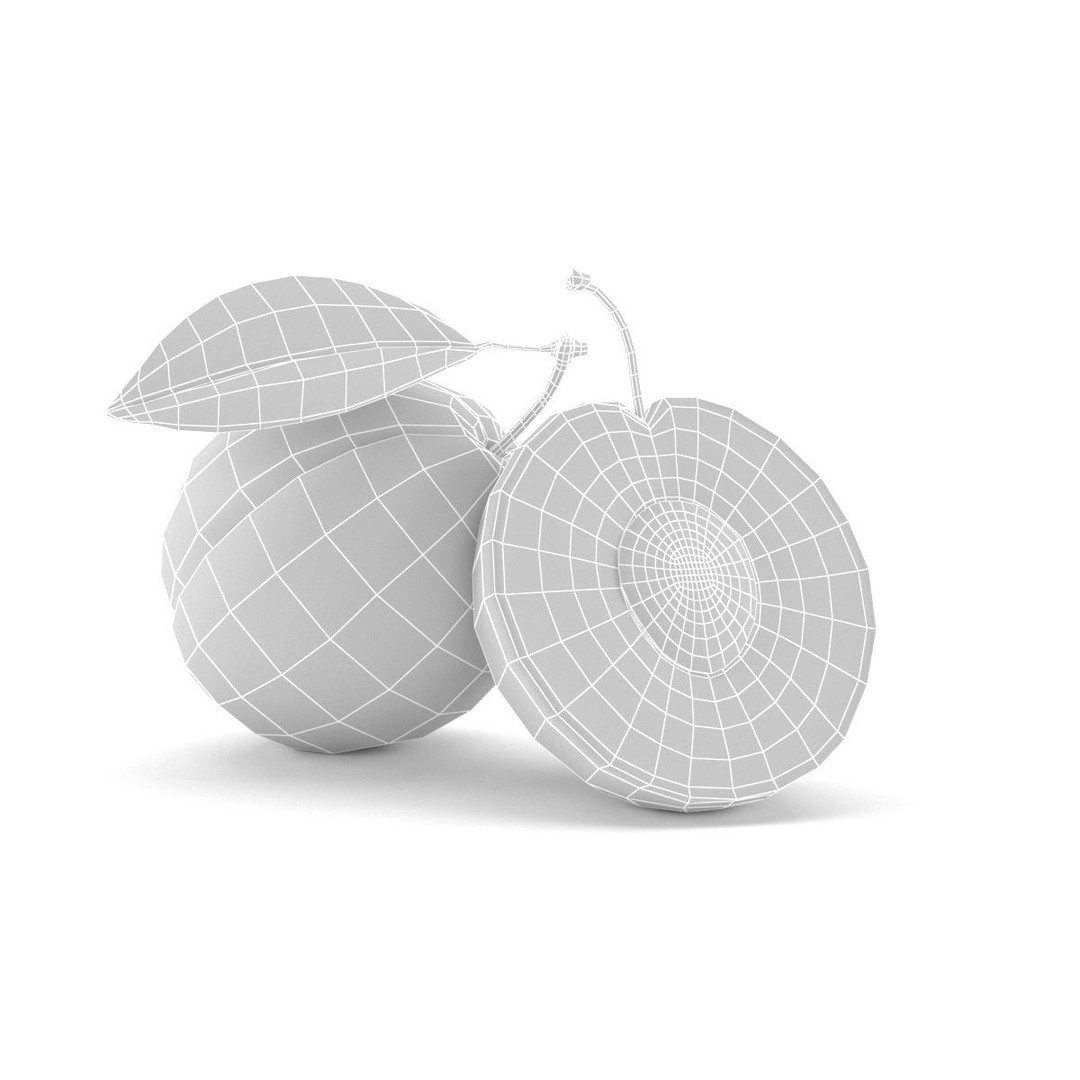Plum 3D Model – Realistic Fruit Asset, PBR Textures, FBX, OBJ - View 8