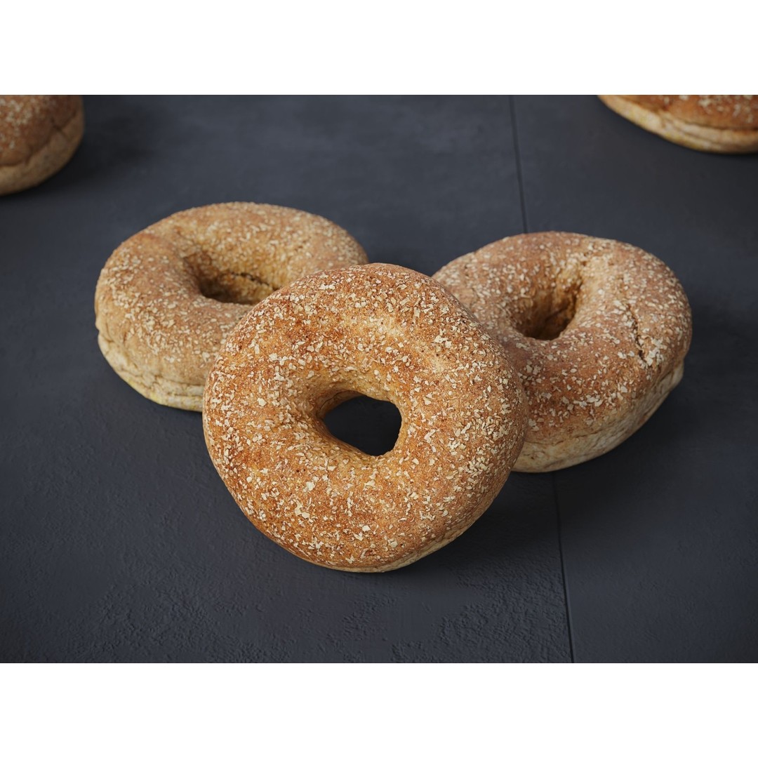 Whole Wheat Bagel 3D Model – Low Poly Photogrammetry Asset, FBX/OBJ - View 3