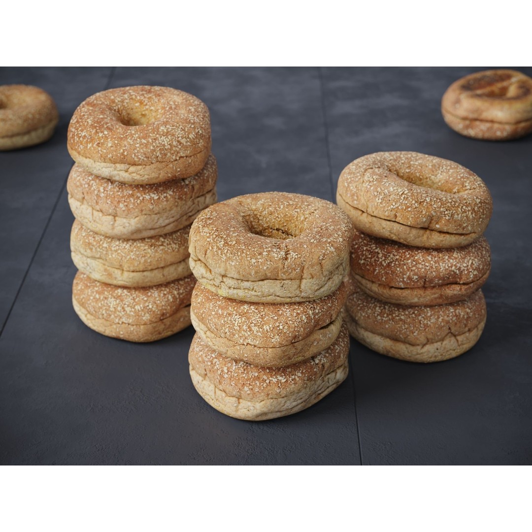 Whole Wheat Bagel 3D Model – Low Poly Photogrammetry Asset, FBX/OBJ - View 6
