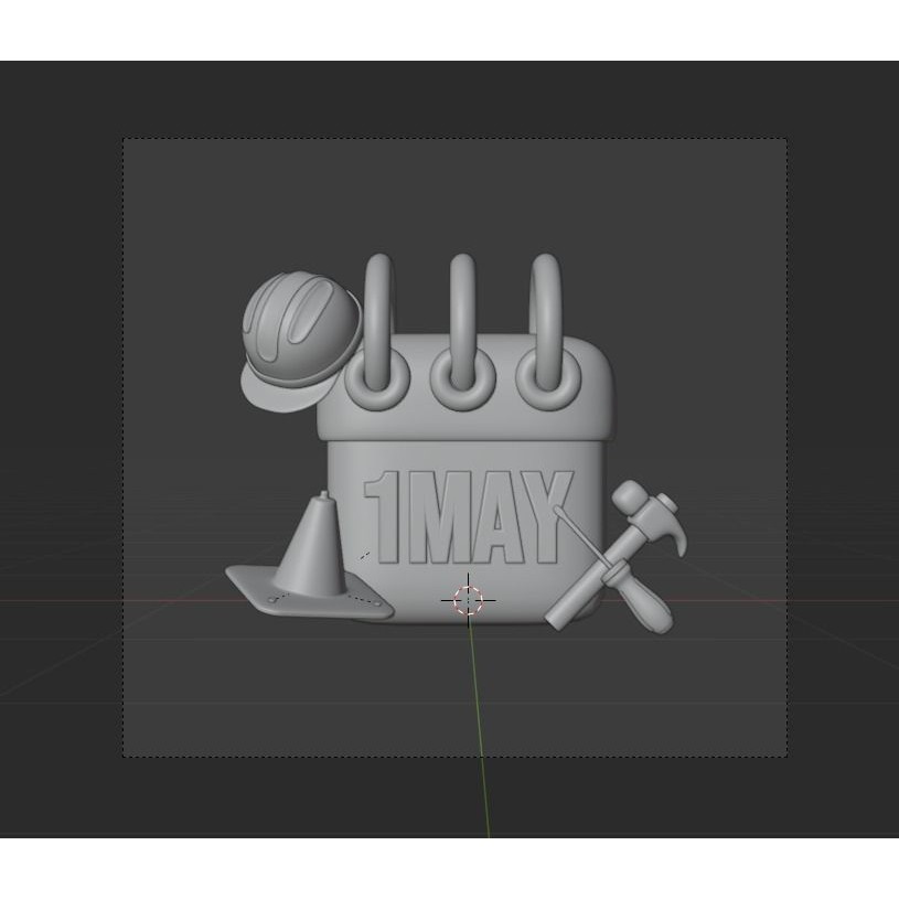 Labour Day 3D Model – Icon Pack for Design, PBR Textures, Blender, FBX