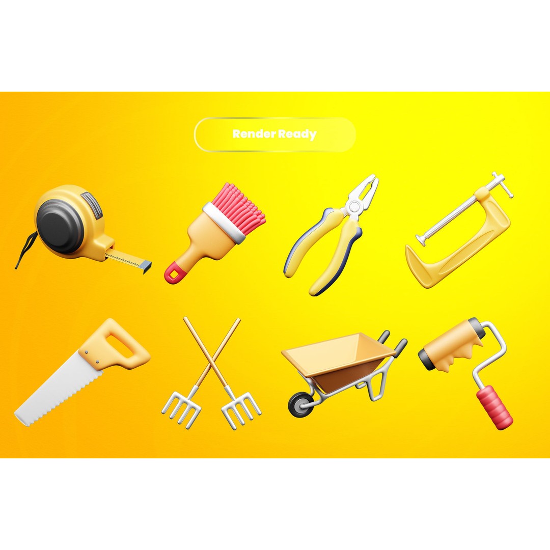 Labour Day 3D Model – Icon Pack for Design, PBR Textures, Blender, FBX - View 4