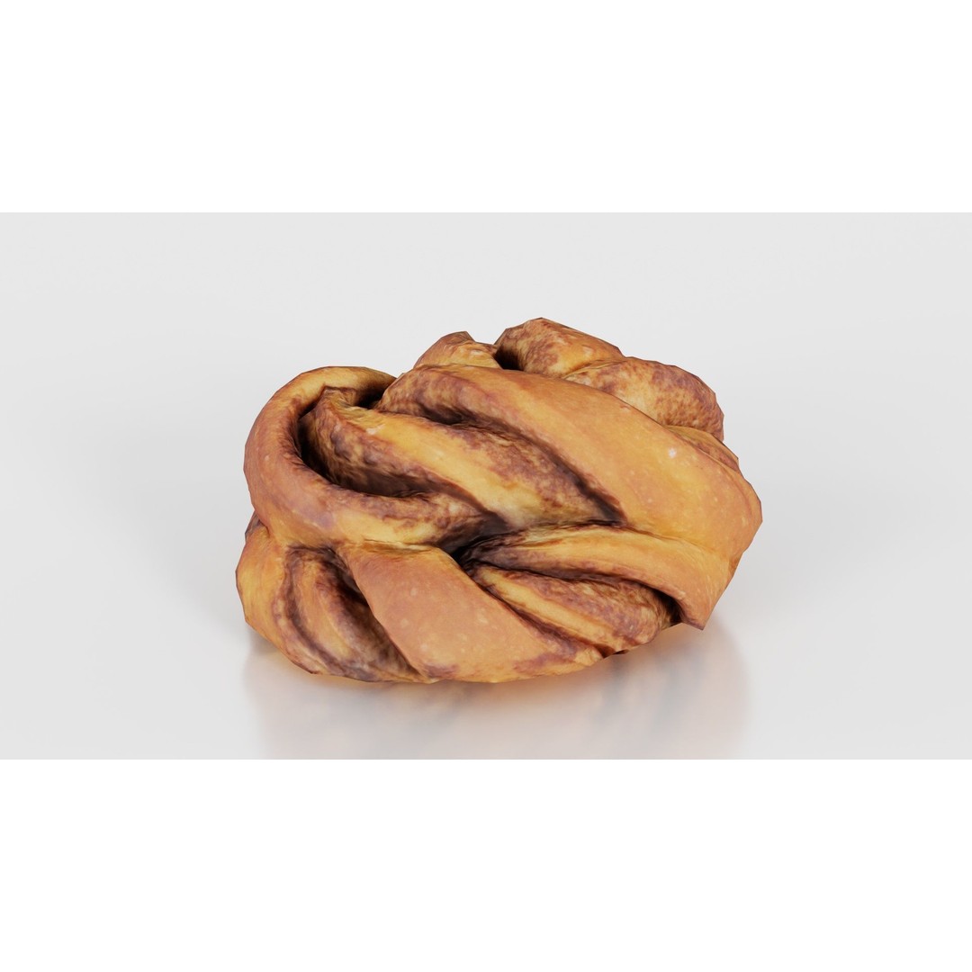 Cinnamon Roll 3D Model – Low Poly PBR Game Asset, FBX, OBJ, Blender