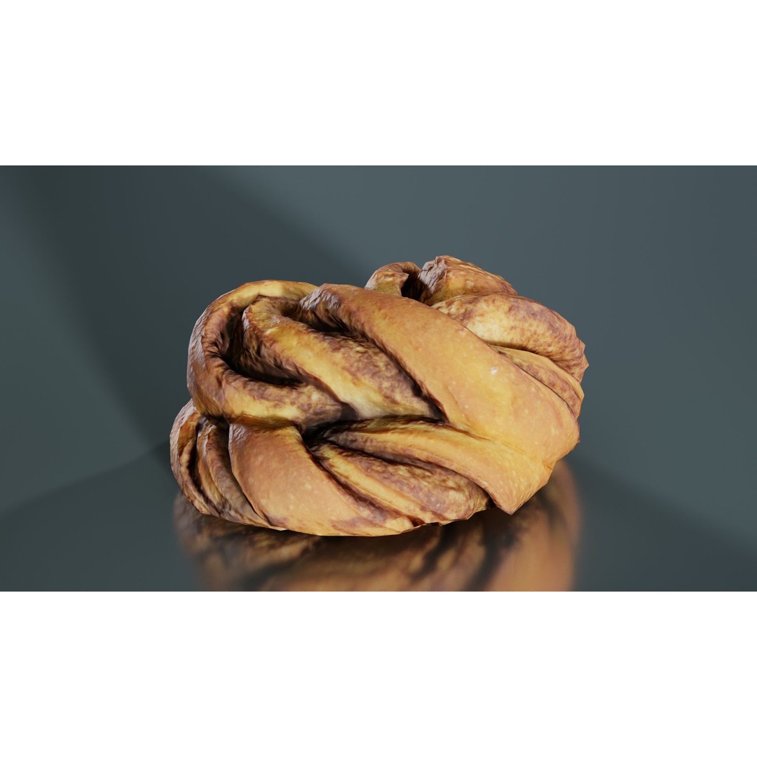 Cinnamon Roll 3D Model – Low Poly PBR Game Asset, FBX, OBJ, Blender - View 10