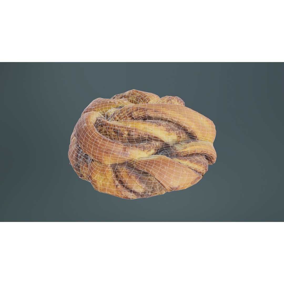 Cinnamon Roll 3D Model – Low Poly PBR Game Asset, FBX, OBJ, Blender - View 11