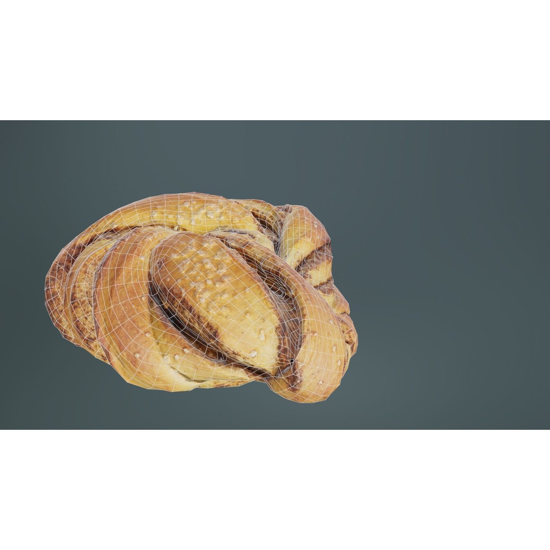 Cinnamon Roll 3D Model – Low Poly PBR Game Asset, FBX, OBJ, Blender - View 12