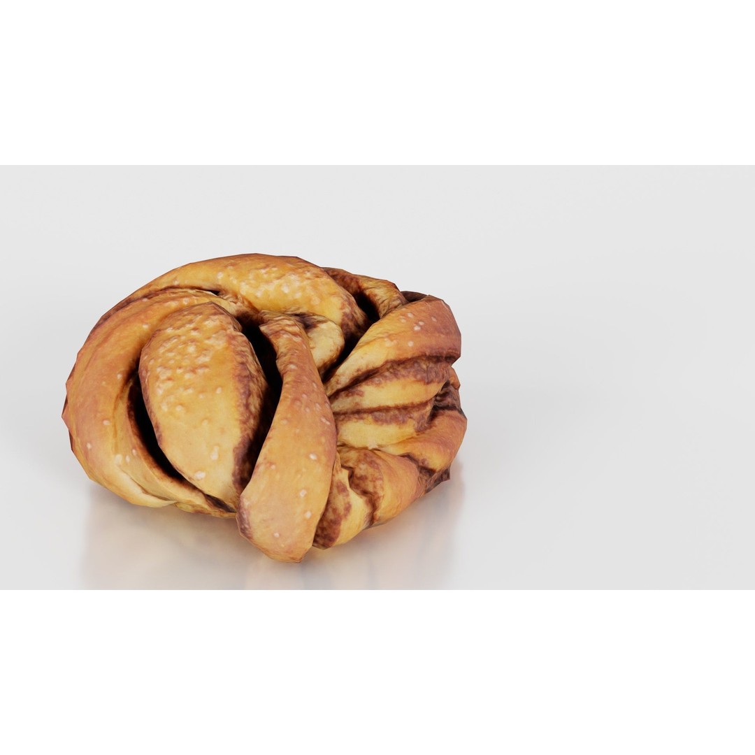 Cinnamon Roll 3D Model – Low Poly PBR Game Asset, FBX, OBJ, Blender - View 22