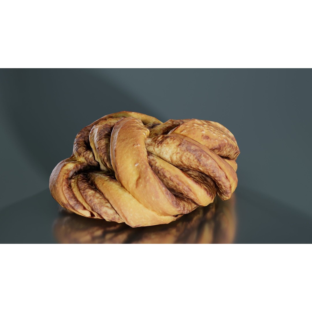 Cinnamon Roll 3D Model – Low Poly PBR Game Asset, FBX, OBJ, Blender - View 3