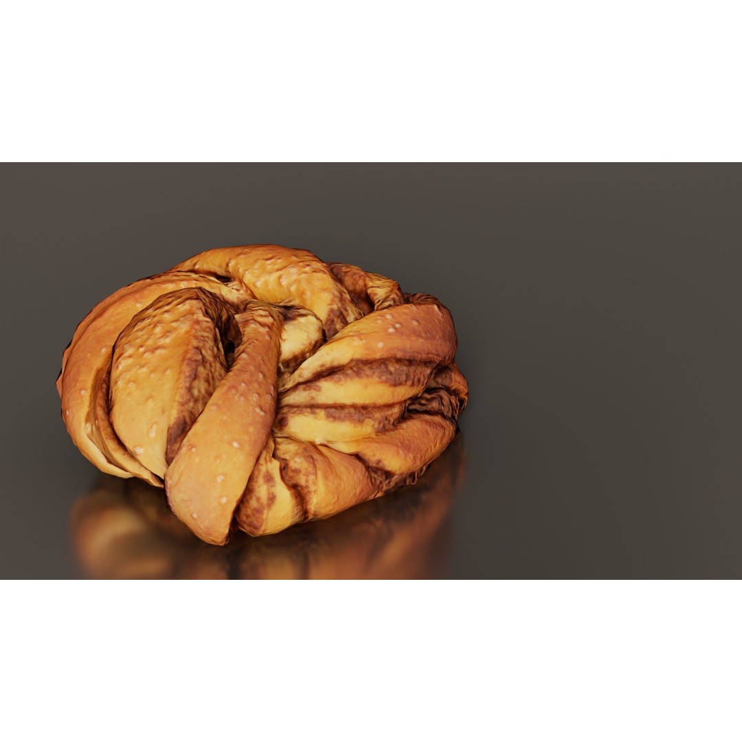 Cinnamon Roll 3D Model – Low Poly PBR Game Asset, FBX, OBJ, Blender - View 4
