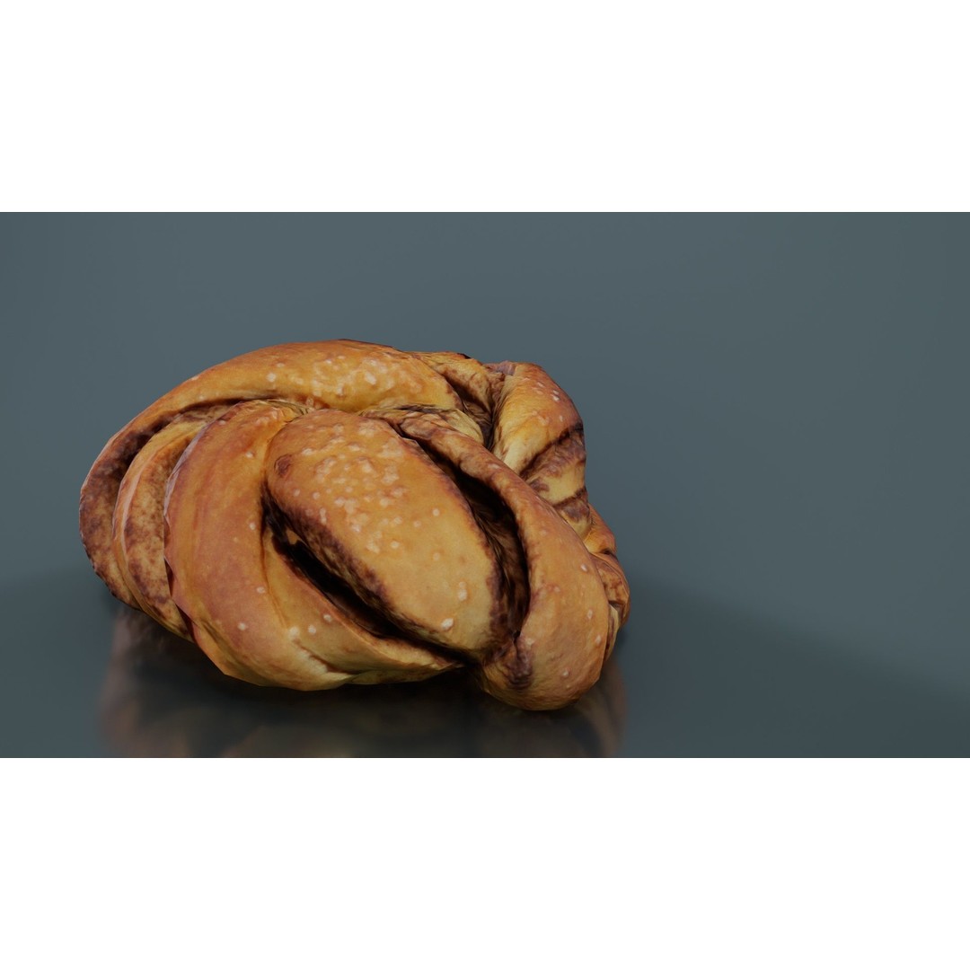 Cinnamon Roll 3D Model – Low Poly PBR Game Asset, FBX, OBJ, Blender - View 6