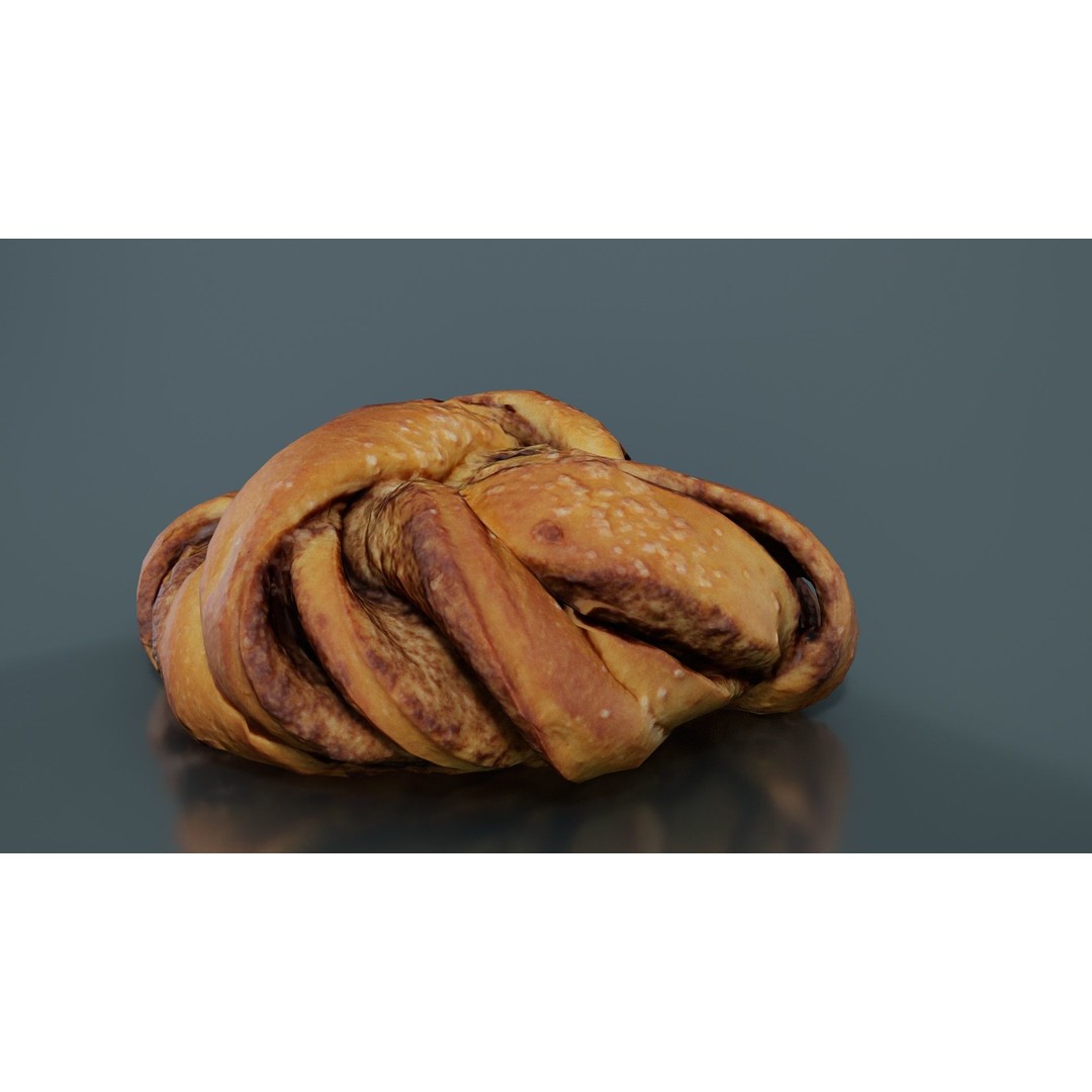 Cinnamon Roll 3D Model – Low Poly PBR Game Asset, FBX, OBJ, Blender - View 8
