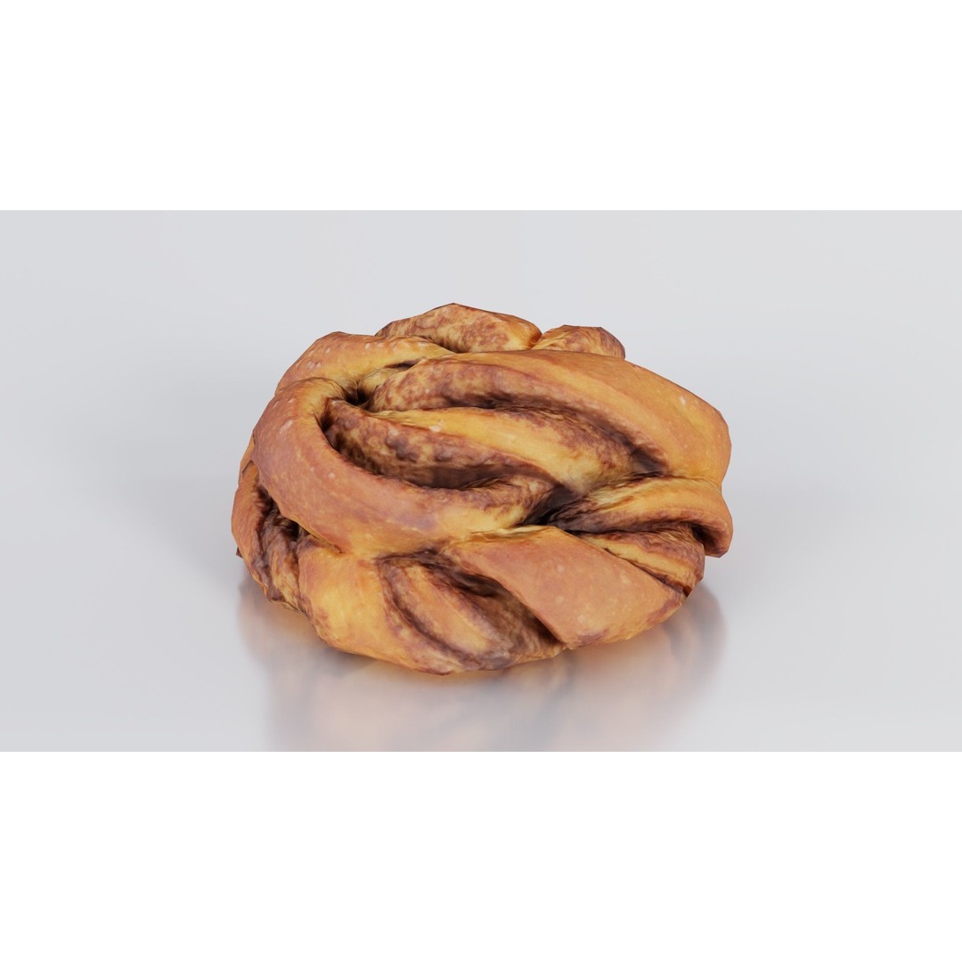 Cinnamon Roll 3D Model – Low Poly PBR Game Asset, FBX, OBJ, Blender - View 9