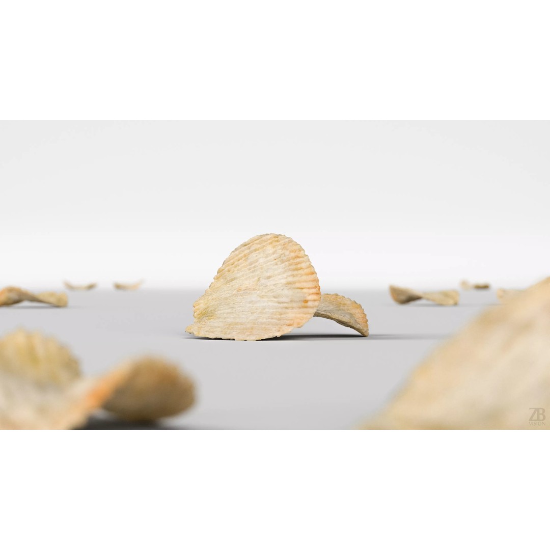 Potato Chips 3D Model – Photorealistic PBR Asset, FBX, OBJ - View 3