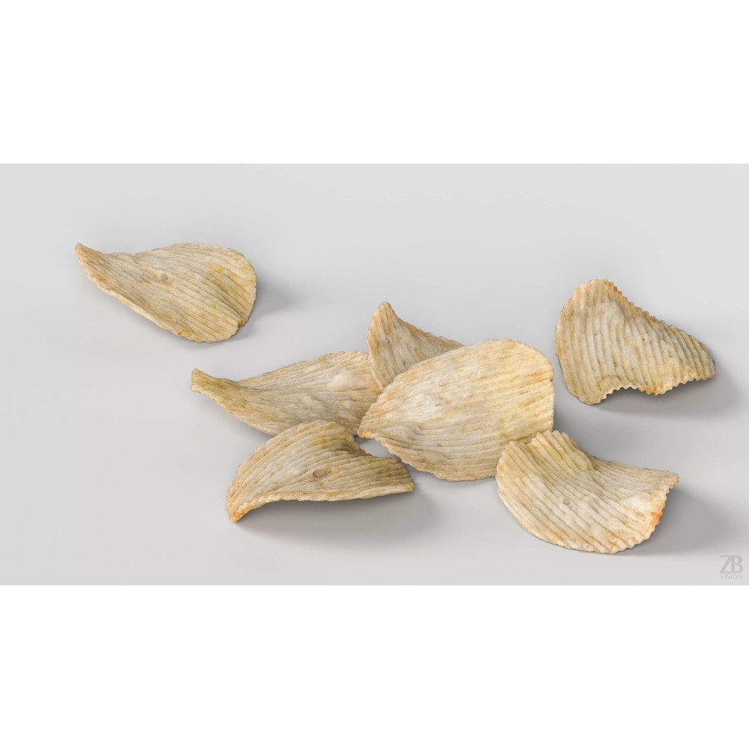 Potato Chips 3D Model – Photorealistic PBR Asset, FBX, OBJ - View 4