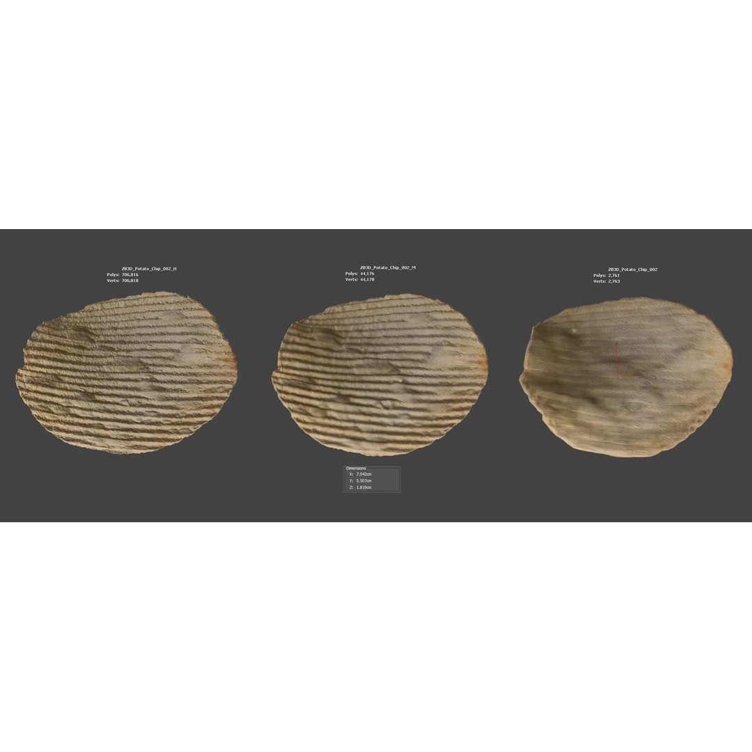 Potato Chips 3D Model – Photorealistic PBR Asset, FBX, OBJ - View 7
