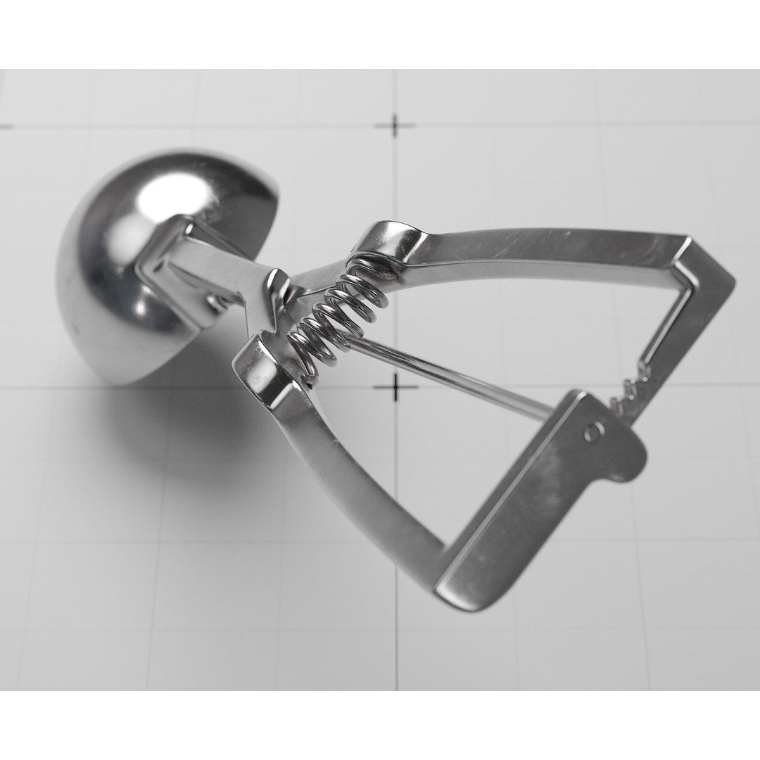 Ice Cream Serving Scoop 3D Model – Photorealistic Kitchen Utensil, FBX - View 17