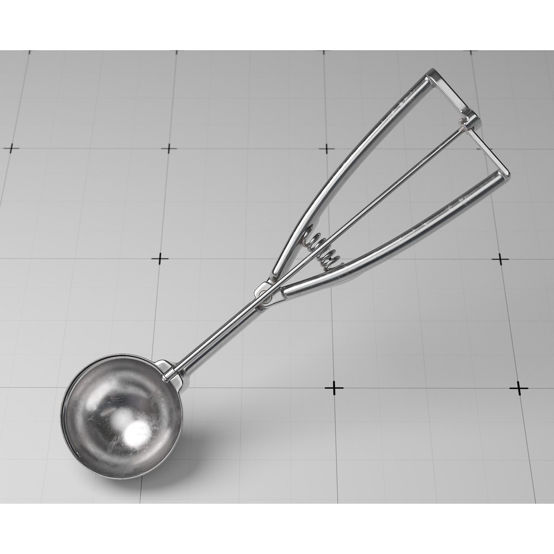 Ice Cream Serving Scoop 3D Model – Photorealistic Kitchen Utensil, FBX - View 18