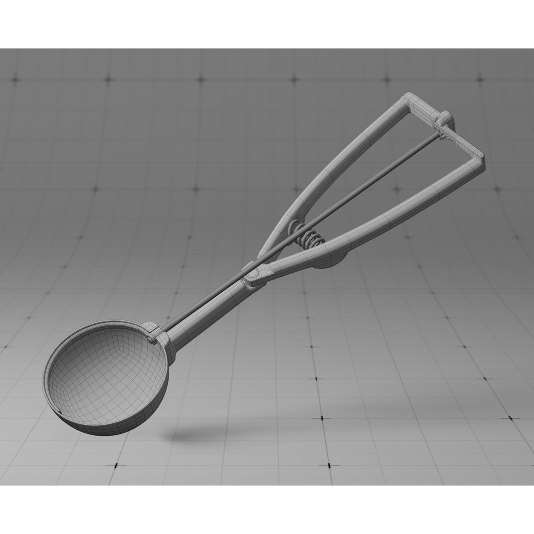 Ice Cream Serving Scoop 3D Model – Photorealistic Kitchen Utensil, FBX - View 20
