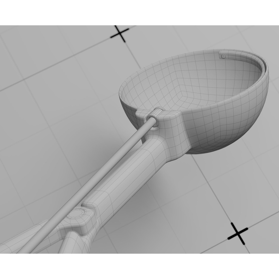 Ice Cream Serving Scoop 3D Model – Photorealistic Kitchen Utensil, FBX - View 24
