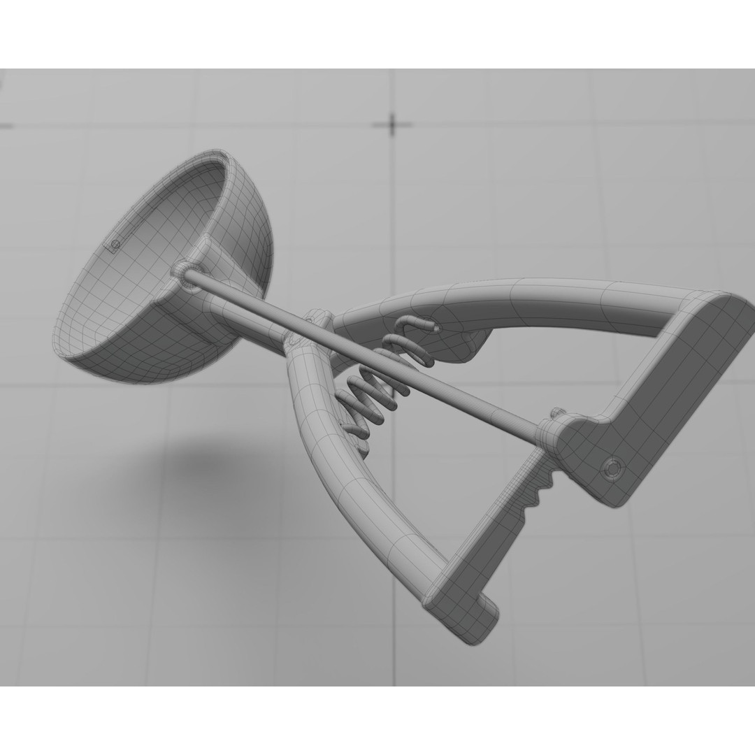 Ice Cream Serving Scoop 3D Model – Photorealistic Kitchen Utensil, FBX - View 26