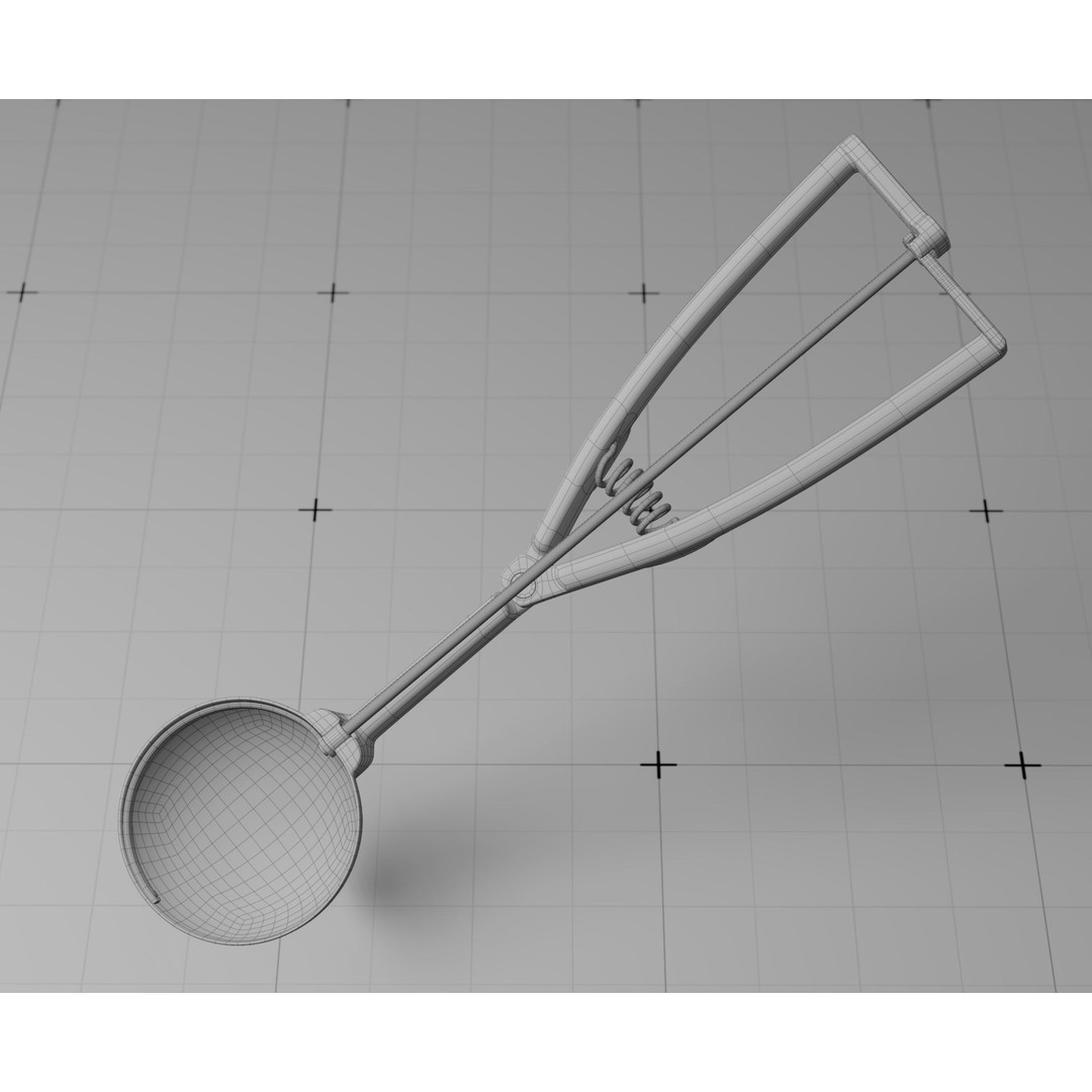 Ice Cream Serving Scoop 3D Model – Photorealistic Kitchen Utensil, FBX - View 28